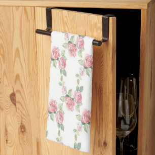 Shabby Chic Rosa Rosen Blumen Geschirrtuch