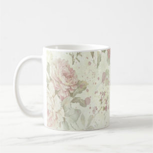 Shabby Chic Rosa Rosen Blumen Kaffeetasse