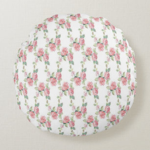 Shabby Chic Rosa Rosen Blumen Rundes Kissen