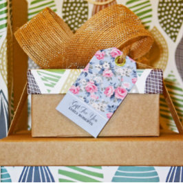 Shabby Chic Rosa Rosen Nahtloses Muster Geschenkanhänger