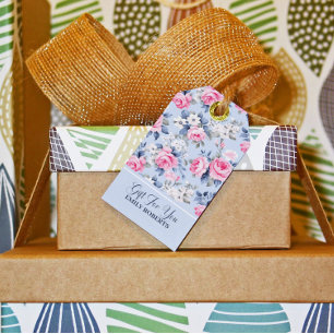 Shabby Chic Rosa Rosen Nahtloses Muster Geschenkanhänger