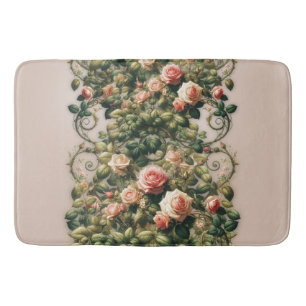 Shabby Chic Rosa Rosenreben Blumen Elegant Badematte