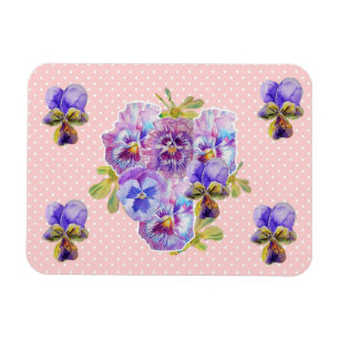 Shabby Chic Rosa Stiefmütterchen Blumen Rosa Fleck Magnet