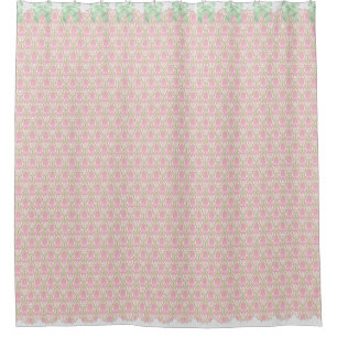 Shabby Chic-rosa u. grüner Damast w beugt u. Duschvorhang