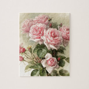 Shabby Chic-rosa viktorianische Rosen Puzzle