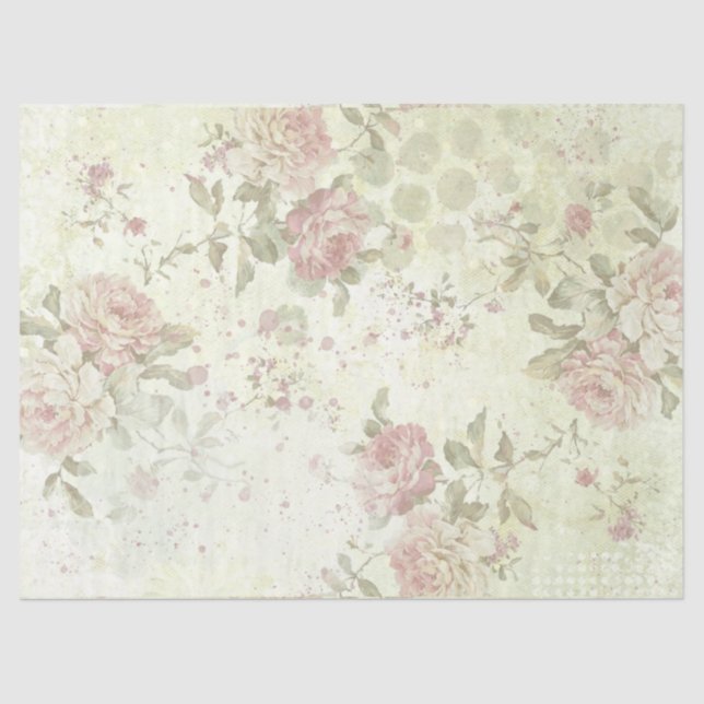 Shabby Chic-Rose Design 1 Seidenpapier (Vorderseite)