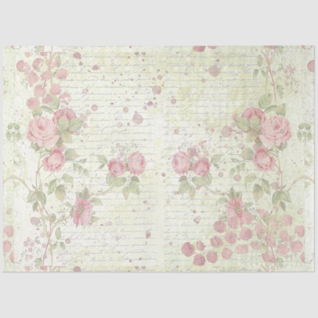 Shabby Chic-Rose Design 5 Seidenpapier (Vorderseite)