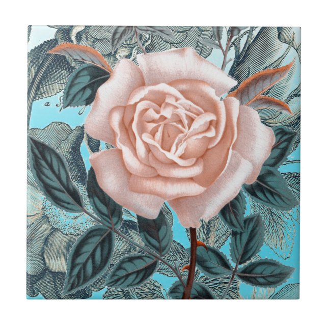 Shabby Chic Rose Fliese (Vorderseite)