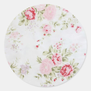 Shabby Chic Rose Floral Runder Aufkleber
