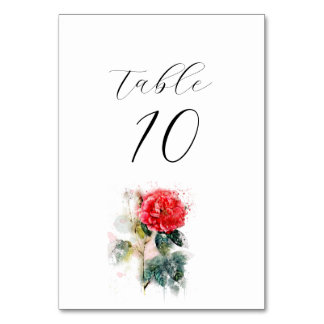 Shabby Chic Rose Hochzeitskarte Tischnummer