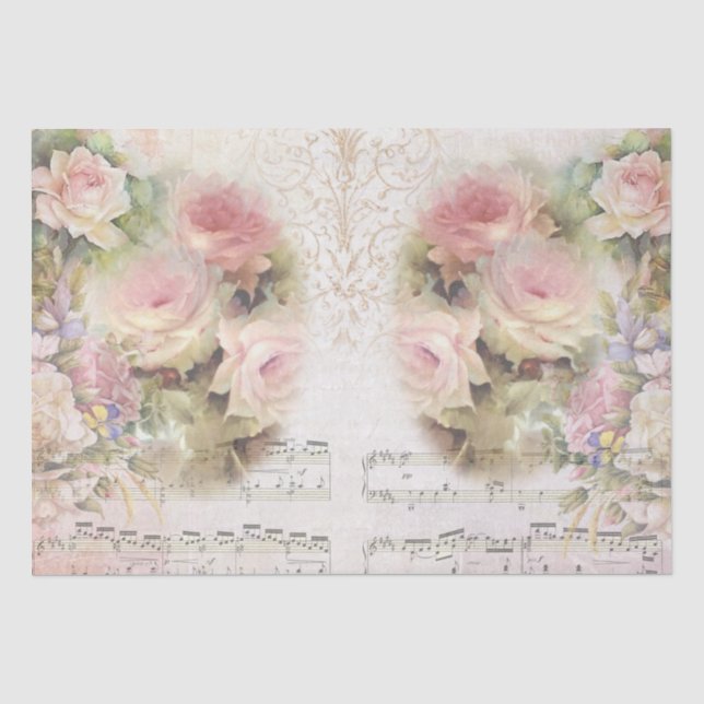 Shabby Chic-Rose-Muster Seidenpapier (Vorderseite)