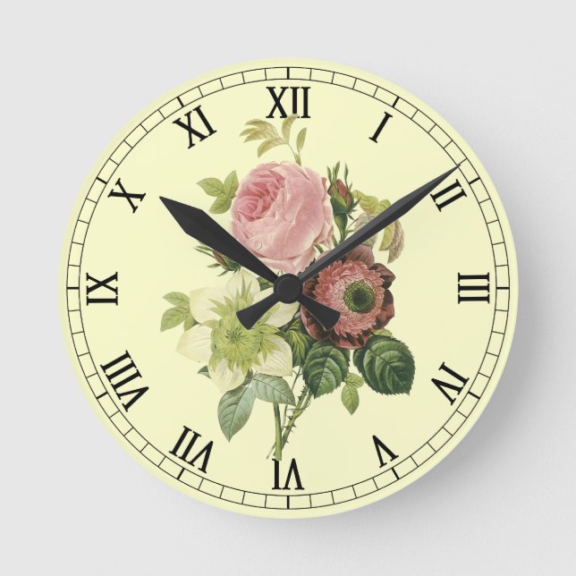 Shabby Chic-Rose Uhr (Vorderseite)