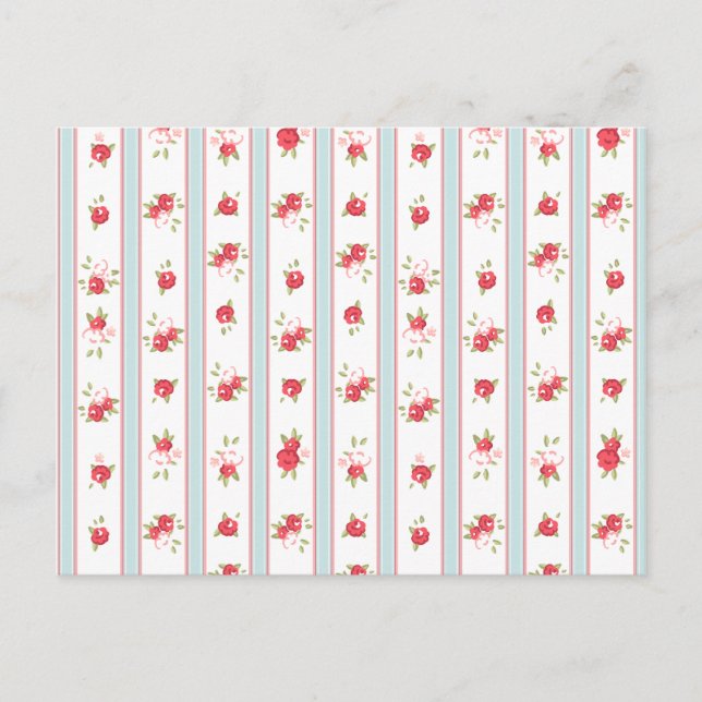 Shabby Chic Rose Vintag Postkarte (Vorderseite)