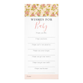 Shabby Chic-Rose wünschen eine Babydusche-Spielkar Werbekarte