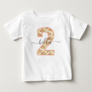 Shabby Chic Rosen & Benutzerdefinierter Name 2. Ge Baby T-shirt