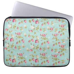 Shabby Chic-Rosen-Blumen der Vintagen BlumenRosen Laptopschutzhülle