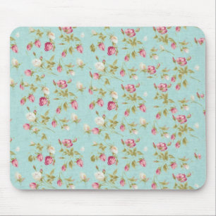 Shabby Chic-Rosen-Blumen der Vintagen BlumenRosen Mousepad