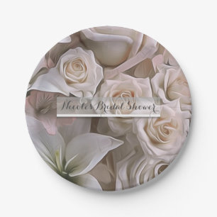 Shabby Chic Rosen Blumen Elegante Hochzeitsfeier Pappteller