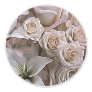 Shabby Chic Rosen Blumen Landhaus Elegant Keramikknauf