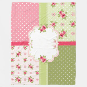 Shabby-Chic-Rosen-Decke Fleecedecke