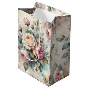Shabby Chic Rosen Mittlere Geschenktüte