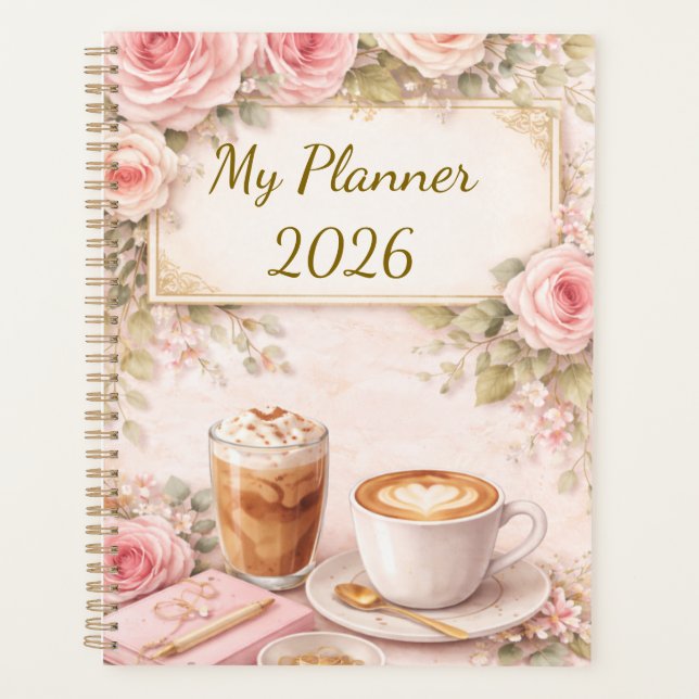 Shabby Chic Rosenplaner  Planer (Vorderseite)