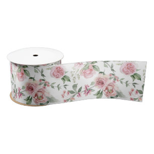 Shabby Chic Roses Eukalyptus Grüne Satinband