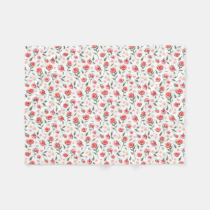 Shabby Chic rote Rosen hübsche Fleece-Decke Fleecedecke