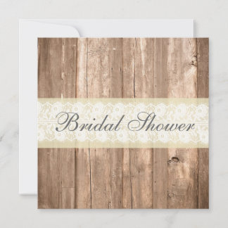 Shabby Chic Rustic Cream Bridal Dusche Einladung