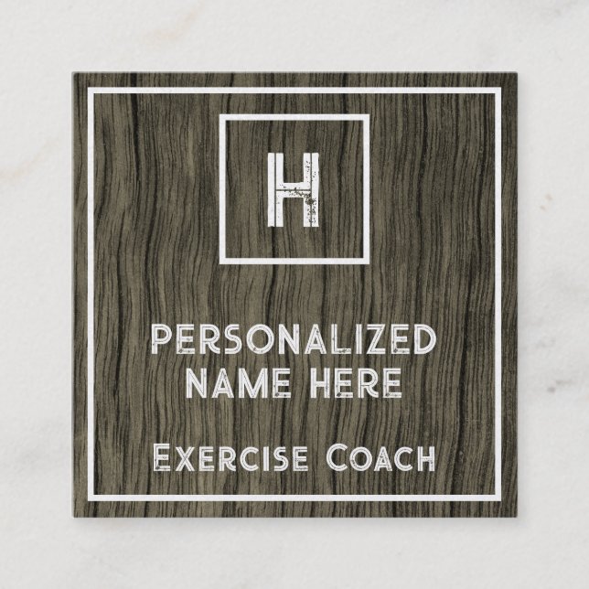Shabby Chic & Rustic Exercise Coach Business Card Quadratische Visitenkarte (Vorderseite)