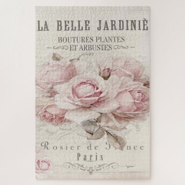 Shabby Chic, rustikal, Vintag, blumenreich, Collag Puzzle (Vertikal)