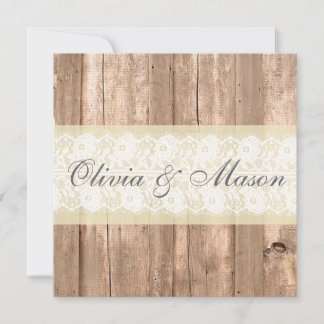 Shabby Chic Rustikale Creme Hochzeit Einladung