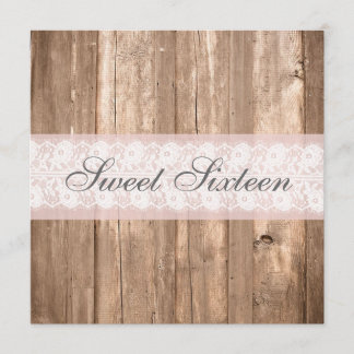 Shabby Chic-rustikales 16. Einladung
