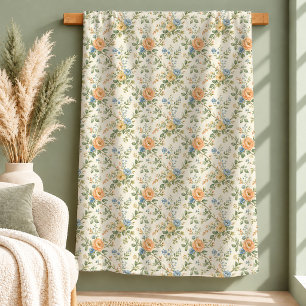Shabby Chic Salbei Floral Wasserfarbe Wurfdecke Sherpadecke