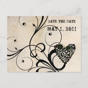 Shabby Chic Save the Date Ankündigungspostkarte