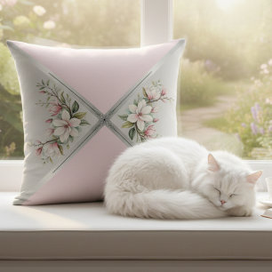 Shabby Chic Soft Pink Magnolie Luxus Boutique Kissen