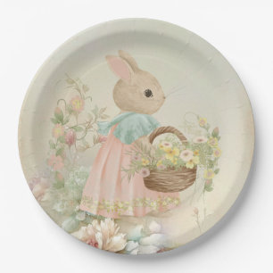 Shabby Chic Spring Rabbit Pappteller