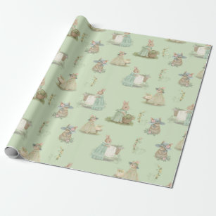 Shabby Chic Spring Rabbit Wrapping Paper Geschenkpapier