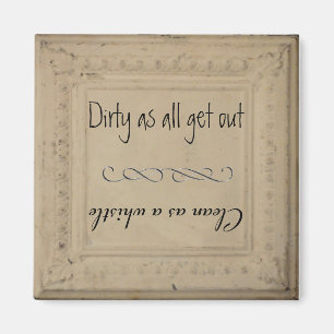 Shabby Chic-Spülmaschine sauber/schmutzig Magnet