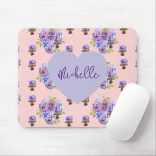 Shabby Chic Stiefmütterchen Lila Blumenmauspad Mousepad