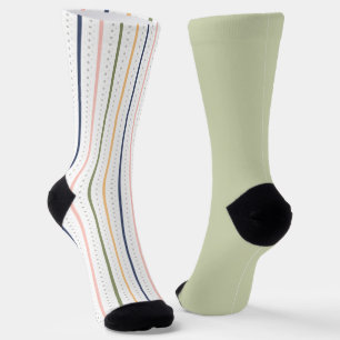 Shabby Chic Stripl Pastellgrün ungerade Socken