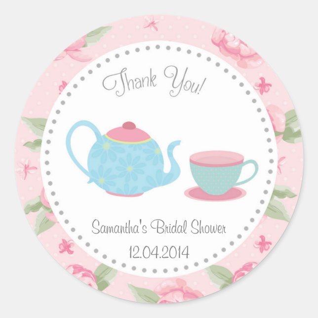 Shabby Chic Tee Party Brautparty Sticker (Vorderseite)