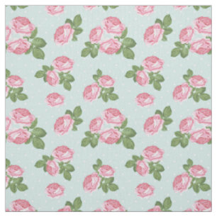 Shabby Chic Tee Rose Rosa und Blauer Stoff