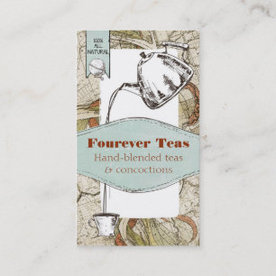 Shabby-Chic-Teekanne-Teetasse alte Karte