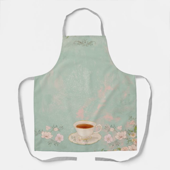 Shabby-Chic-Teeparty Schürze (Vorderseite)