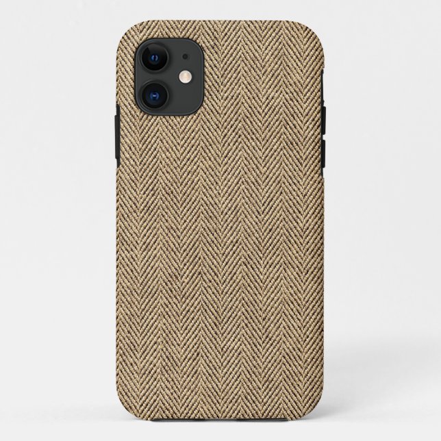 Shabby Chic Tweed Rustic Burlap Textur Case-Mate iPhone Hülle (Rückseite)