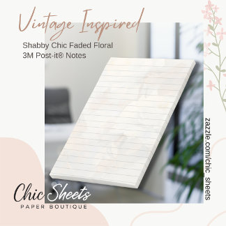 Shabby Chic verblasste Blumen 3M Post-it® Notizen