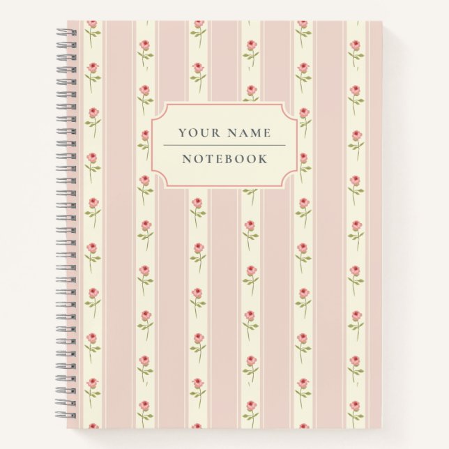 Shabby Chic vibe pink floral Brauch Notizbuch (Vorderseite)