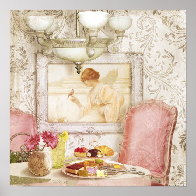 Shabby Chic Viktorianisch Lunch, Paris, Kunstdruck Poster (Vorne)