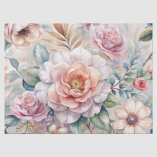 Shabby Chic Vintag Inspiriert Pastel Floral Seidenpapier